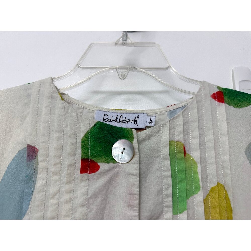 Rachel Antonoff Filthy Martini Olive Print Howard Babydoll Mini Dress L - Picture 5 of 15